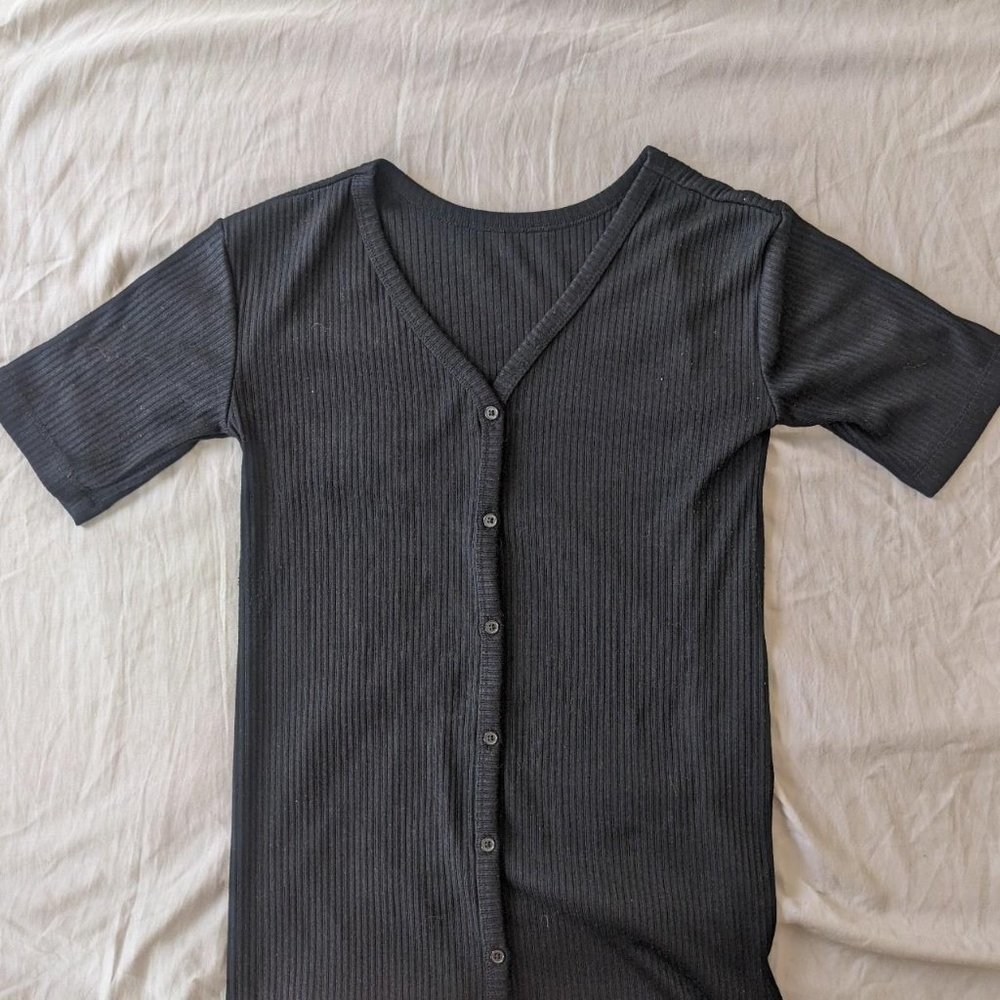 GU black button-up dress from taiwan size S